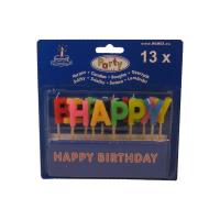 P�rty svie�ka HAPPY BIRTHDAY na �pajdli 80 mm [1 ks] 